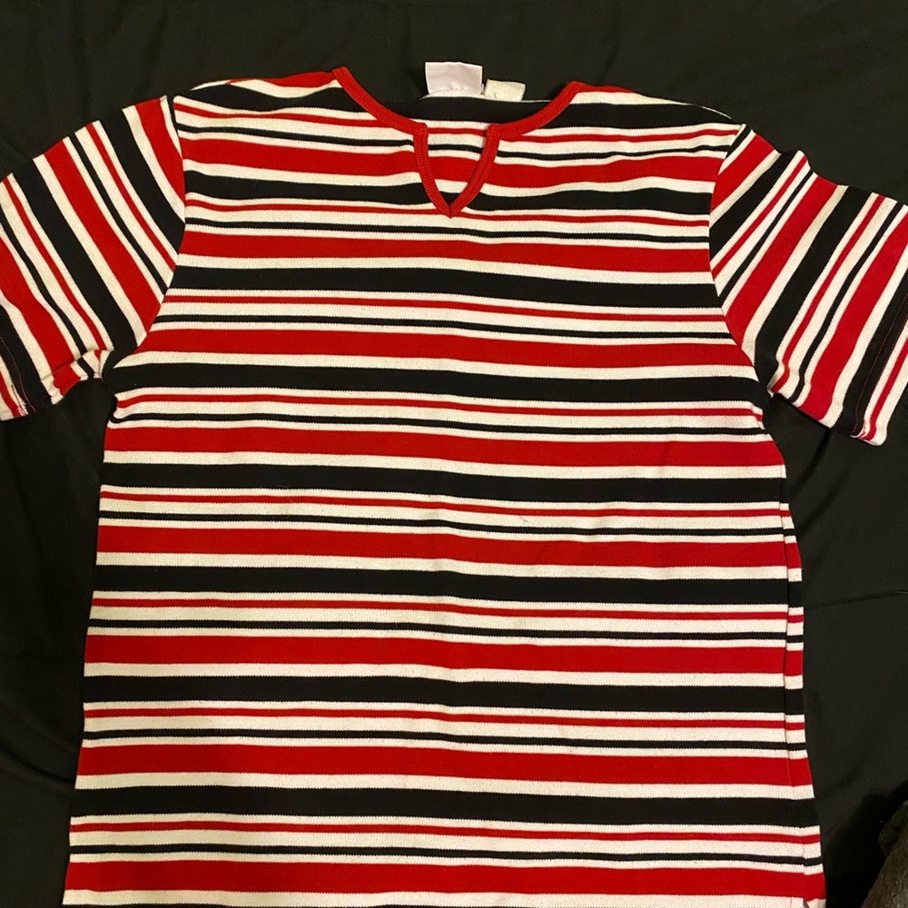 Red striped womens t shirt